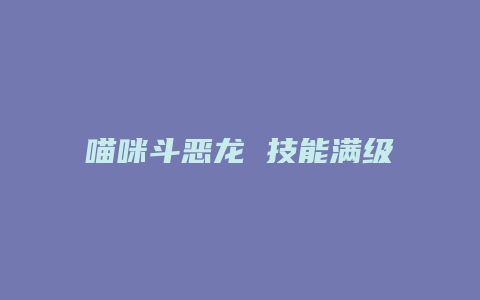 喵咪斗恶龙 技能满级