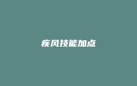 疾风技能加点